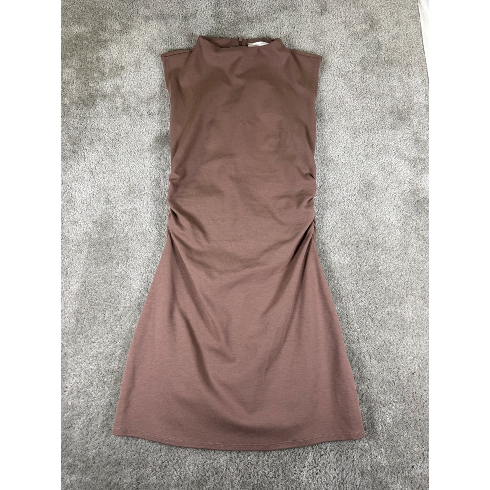 Altar'd State Mock Neck Ruched Sleeveless Mini Dress Brown DCSK572-HIG Mens M